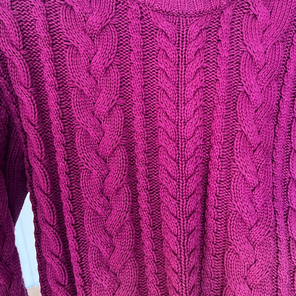 J. Crew Women's Cable Knit Sweater - Fuchsia